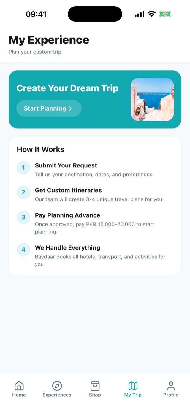 My Trip planning screen
